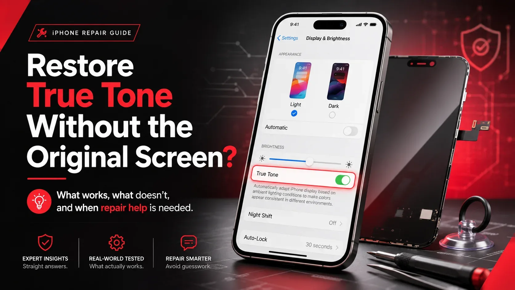 Restore True Tone without the original screen: what works, what does not, and when repair help is needed