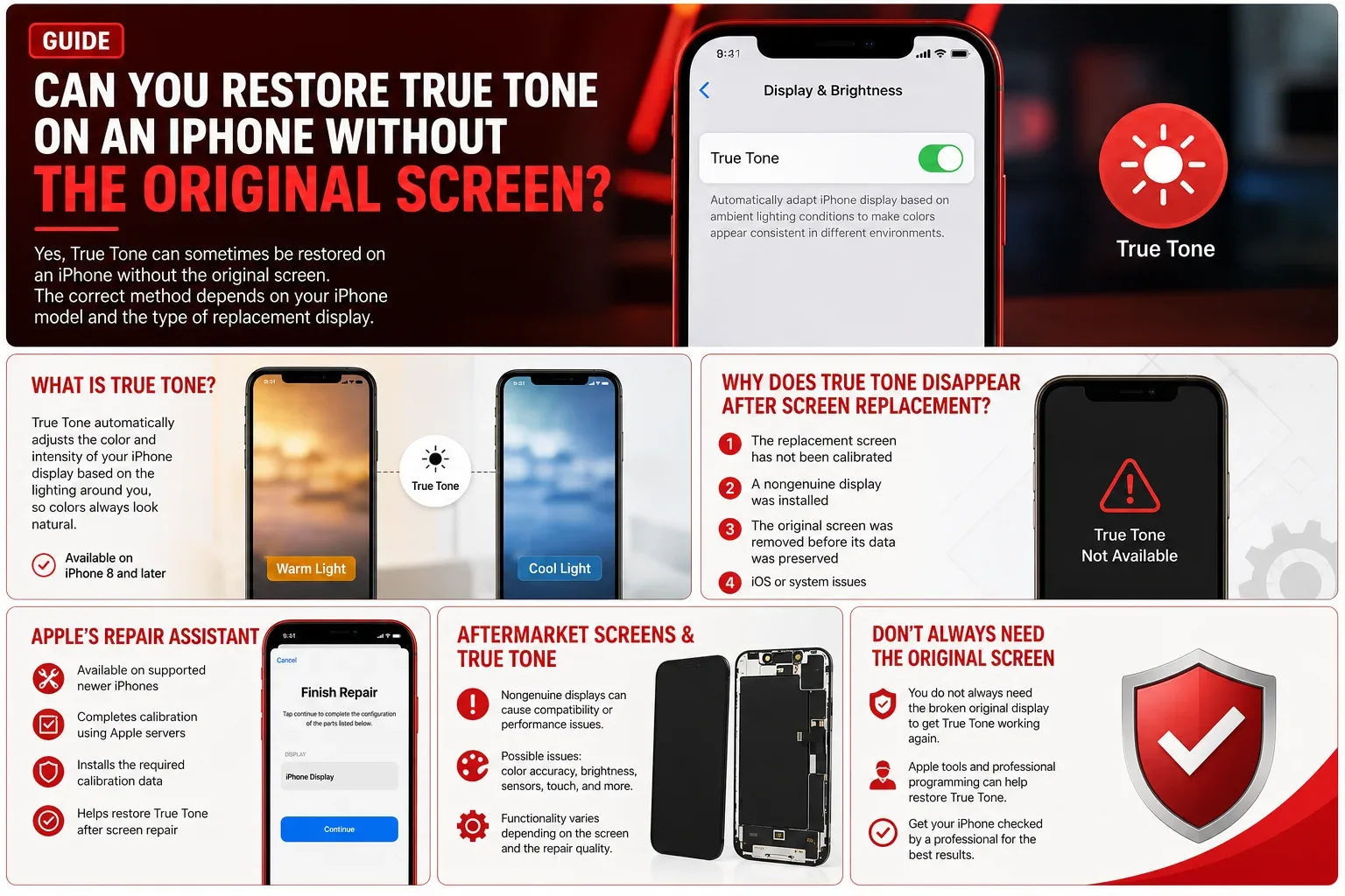 Checking Parts and Service History to see whether a replacement iPhone display is recognized