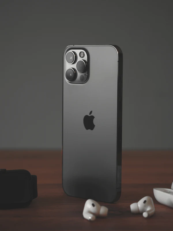 A close view of the speaker grille on the edge of a cell phone