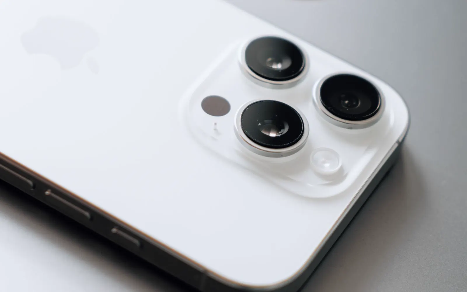 The triple camera array on a recent iPhone Pro, seen up close
