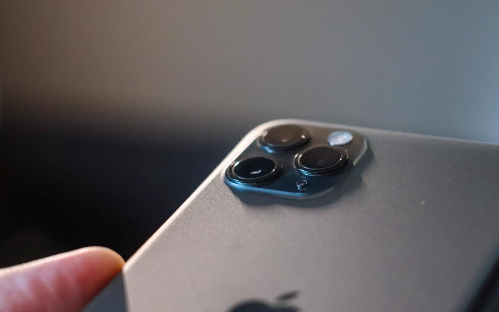 A close-up of the triple camera array on a modern phone